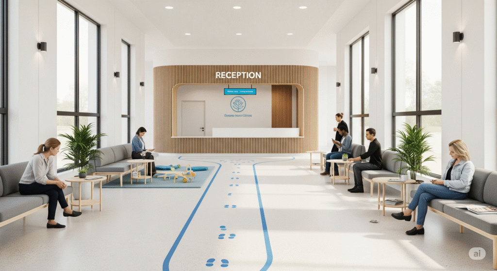 7 Ways to Properly Design a Modern Medical Office Interior Clinic lobby showing patient flow and reception